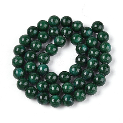 Dyed Natural Mashan Jade Round Beads Strands G-T139-8mm-67F-1