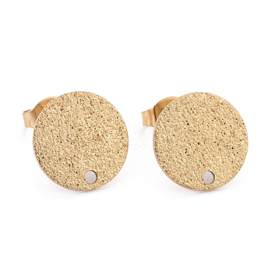 Ion Plating(IP) 304 Stainless Steel Stud Earring Findings X-STAS-Z021-C-01G-1