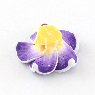 Handmade Polymer Clay 3D Flower Plumeria Beads LS-X-CLAY-Q192-20mm-04-1