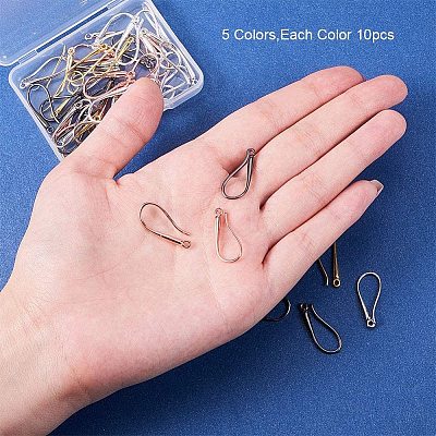 Brass Earring Hooks Findings KK-PH0034-89-1