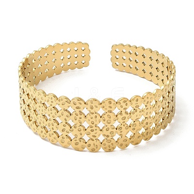 304 Stainless Steel Cuff Bangles BJEW-K267-01G-1