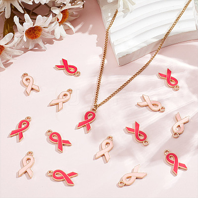 60Pcs 2 Colors Alloy Enamel Pendants ENAM-HY0001-36-1