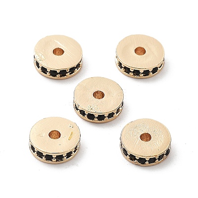 Brass Micro Pave Cubic Zirconia Beads KK-R216-15KCG-03-1