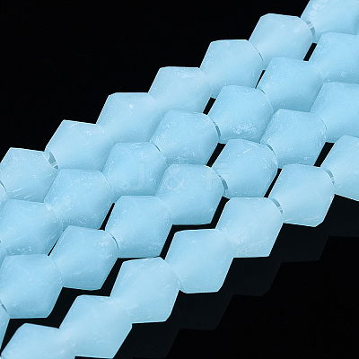 Imitation Jade Frosted Glass Bead Strands EGLA-A039-J6mm-MD03-1