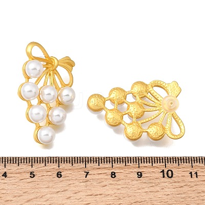 Alloy Resin Pearl Stud Earrings EJEW-G466-12G-1