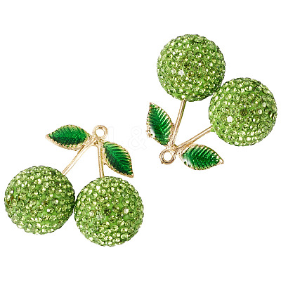 2Pcs Alloy Cherry Charms FIND-TA0009-30F-1