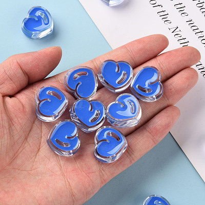 Transparent Enamel Acrylic Beads TACR-S155-004K-1