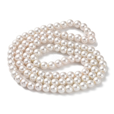 (Defective Closeout Sale: Fading) Baking Paint Pearlized Glass Pearl Round Bead Strands HY-XCP0001-12-1