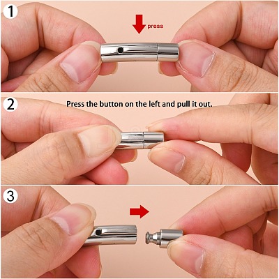 Tarnish Resistant Tube 304 Stainless Steel Bayonet Clasps STAS-Q034-1-1