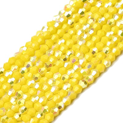 AB Color Plated Opaque Glass Beads Strands GLAA-G127-02C-1