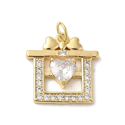 Brass Cubic Zirconia Pendants KK-K349-22-1