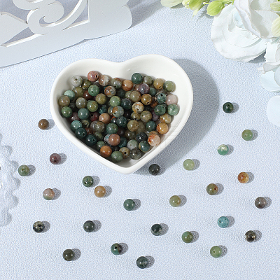 120Pcs Natural Indian Agate Beads G-PA0001-17A-1