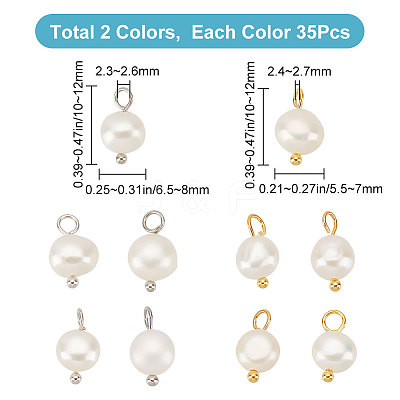 70Pcs 2 Colors Natural Cultured Freshwater Pearl Charms FIND-CN0001-42-1