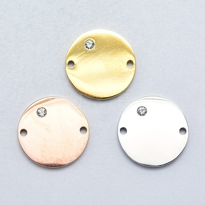 316 Surgical Stainless Steel Micro Pave Cubic Zirconia Links connectors STAS-K178-23-1
