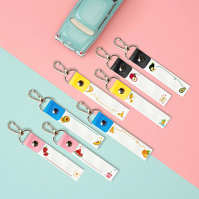 PU Leather & Cotton Name Marker Keychain AJEW-WH0514-015-1