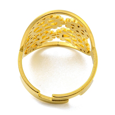 Ring with Gear 304 Stainless Steel Adjustable Rings RJEW-G306-03G-1