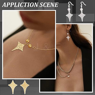 16Pcs 4 Style 304 Stainless Steel Pendants STAS-UN0038-32-1