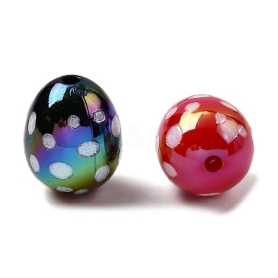 UV Plating Opaque Acrylic Beads OACR-H054-02-1