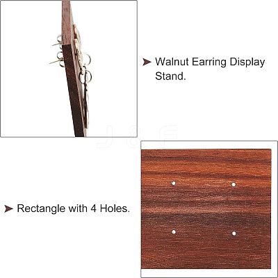 4Pcs 2 Style Black Walnut Earring Display Stand EDIS-FG0001-45-1