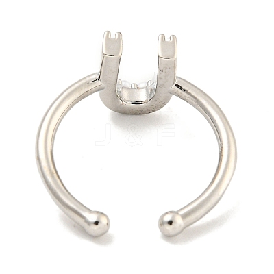 Rack Plating Brass Open Cuff Rings for Women RJEW-F162-01P-U-1
