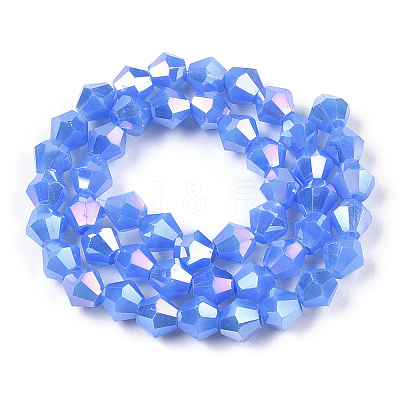 Imitation Jade Electroplate Glass Beads Strands LS-EGLA-A039-J6mm-B04-1