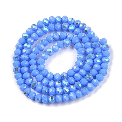 Electroplate Opaque Solid Color Glass Beads Strands EGLA-A044-P4mm-L17-1