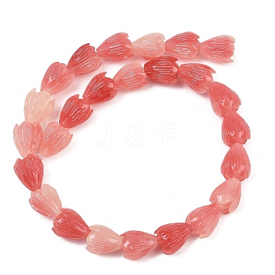 Synthetic Coral Dyed Carved Beads Strands SH-CBAE713-05D-1