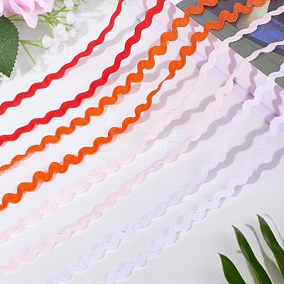 4 Strands 4 Colors Polyester Wave Bending Fringe Trim OCOR-GF0002-43C-1