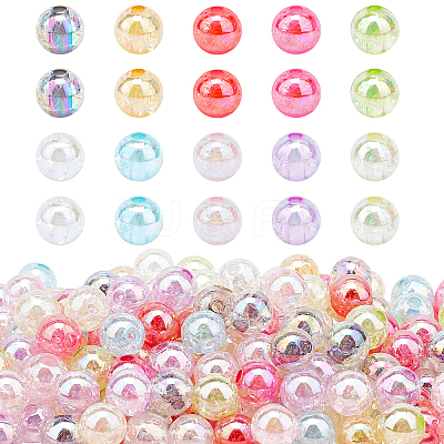 Electroplate Crackle Glass Beads CCG-PH0003-14B-1