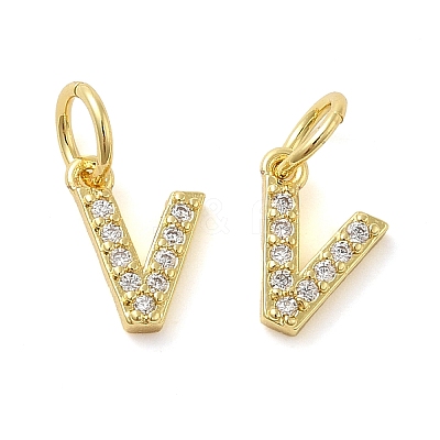 Brass Micro Pave Cubic Zirconia Pendants KK-M273-02G-V-1