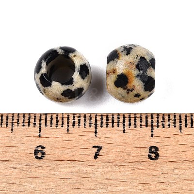 Natural Dalmatian Jasper European Beads G-T092-10mm-28-1