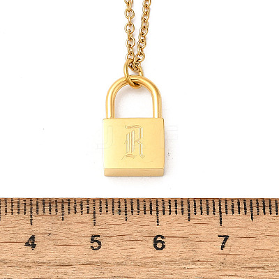 304 Stainless Steel Rolo Chain Pendant Necklaces NJEW-S444-01G-18-1