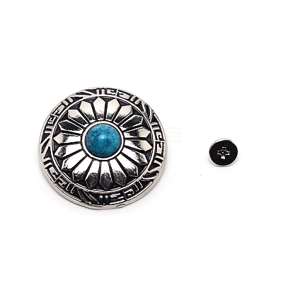 1-Hole Alloy & Turquoise Decorative Rivets LS-PALLOY-WH0092-11A-P-1