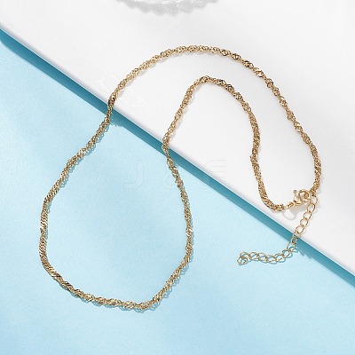 304 Stainless Steel Singapore Chain Necklaces for Women NJEW-JN05592-1