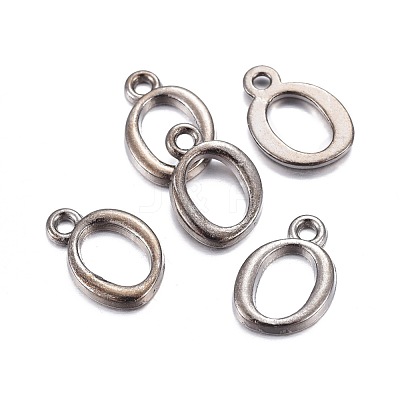 Gunmetal Plated Alloy Letter Pendants PALLOY-J718-01B-O-1