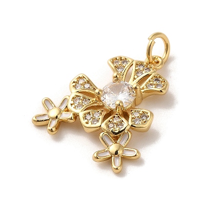 Brass Micro Pave Cubic Zirconia Pendants LS-KK-K358-01A-G-1