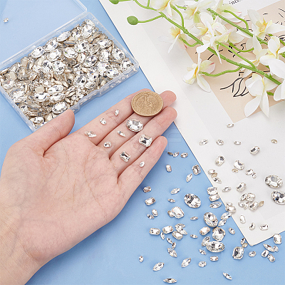 450Pcs 9 Style Glass Rhinestone Cabochons GGLA-HY0001-04-1