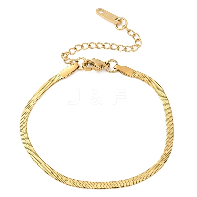 304 Stainless Steel Snake Chain Bracelets for Women Men STAS-S157-36B-G-1