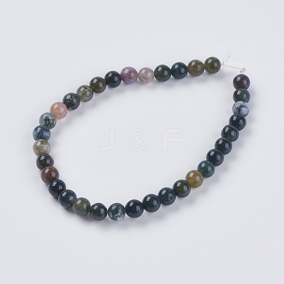 Natural Indian Agate Beads Strands G-G515-4mm-05-1