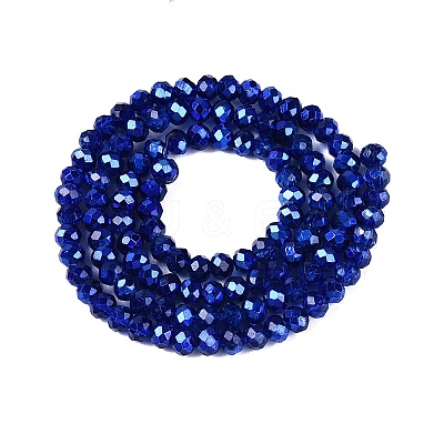 Transparent Electroplate Glass Beads Strands EGLA-Q131-01A-01-1