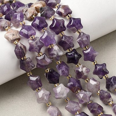 Natural Amethyst Beads Strands G-Z080-A34-10mm-1