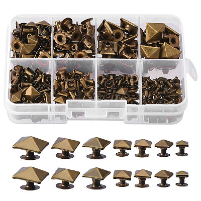 168 Sets 7 Styles Alloy Rivets Nails Set FIND-CA0010-77AB-1