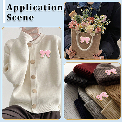 12Pcs Bowknot Towel Cloth Computerized Embroidery Cloth Iron On/Sew On Patches DIY-CY0001-14-1