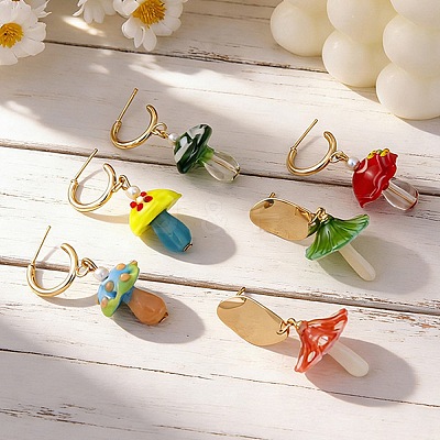 Alloy Stud Earrings AL-CBA6127-01G-1