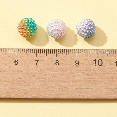 50Pcs 5 Colors Imitation Pearl Acrylic Beads OACR-FS0001-18-1