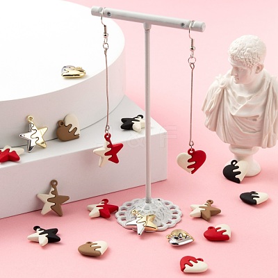 16Pcs 8 Style Spray Painted Alloy Pendants FIND-LS0001-63-1