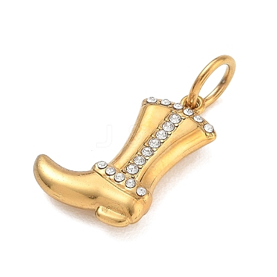 304 Stainless Steel Rhinestone Pendants FIND-T075-07G-1