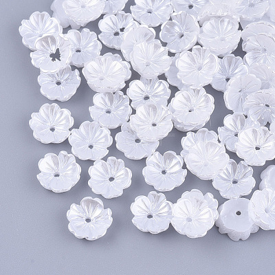 Resin Imitation Pearl Bead Caps RESI-T040-008A-1