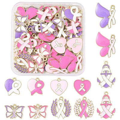 48Pcs 12 Styles Alloy Enamel Pendants FIND-FS0004-81-1