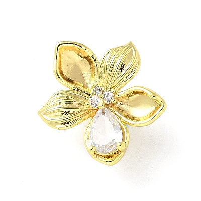 Brass Micro Pave Clear Cubic Zirconia Pendants KK-A236-02G-1